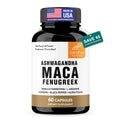 Maca Root Fenugreek Ashwagandha L-Arginine Ginseng Muira Puama Herbal Supplement 60 Capsules G666