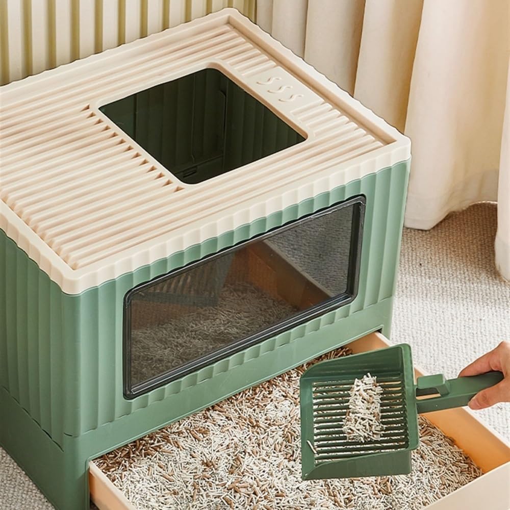 Foldable Top Entry Cat Litter Box with Lid D863