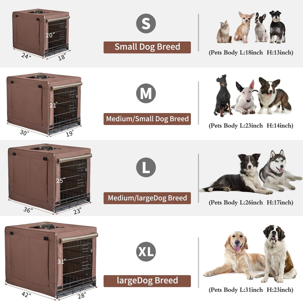 Brown Collapsible Metal Dog Crate Y371