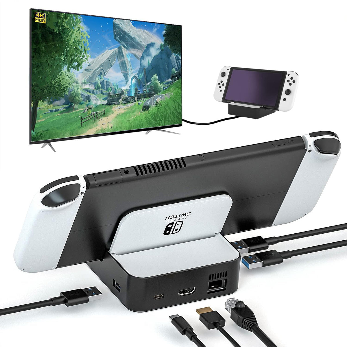 6-in-1 TV Docking Station with HDMI 2.0, Ethernet, USB-A, USB 3.0, USB-C A6753