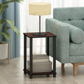 2-Tier Square Side Table Set of 2, Dark Cherry A233