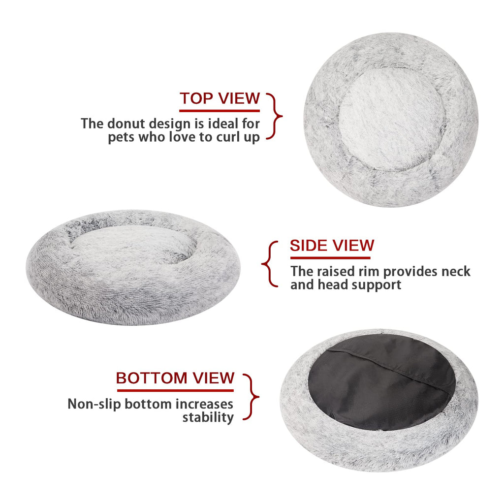 Dark Grey 36" Round Dog Bed S6875