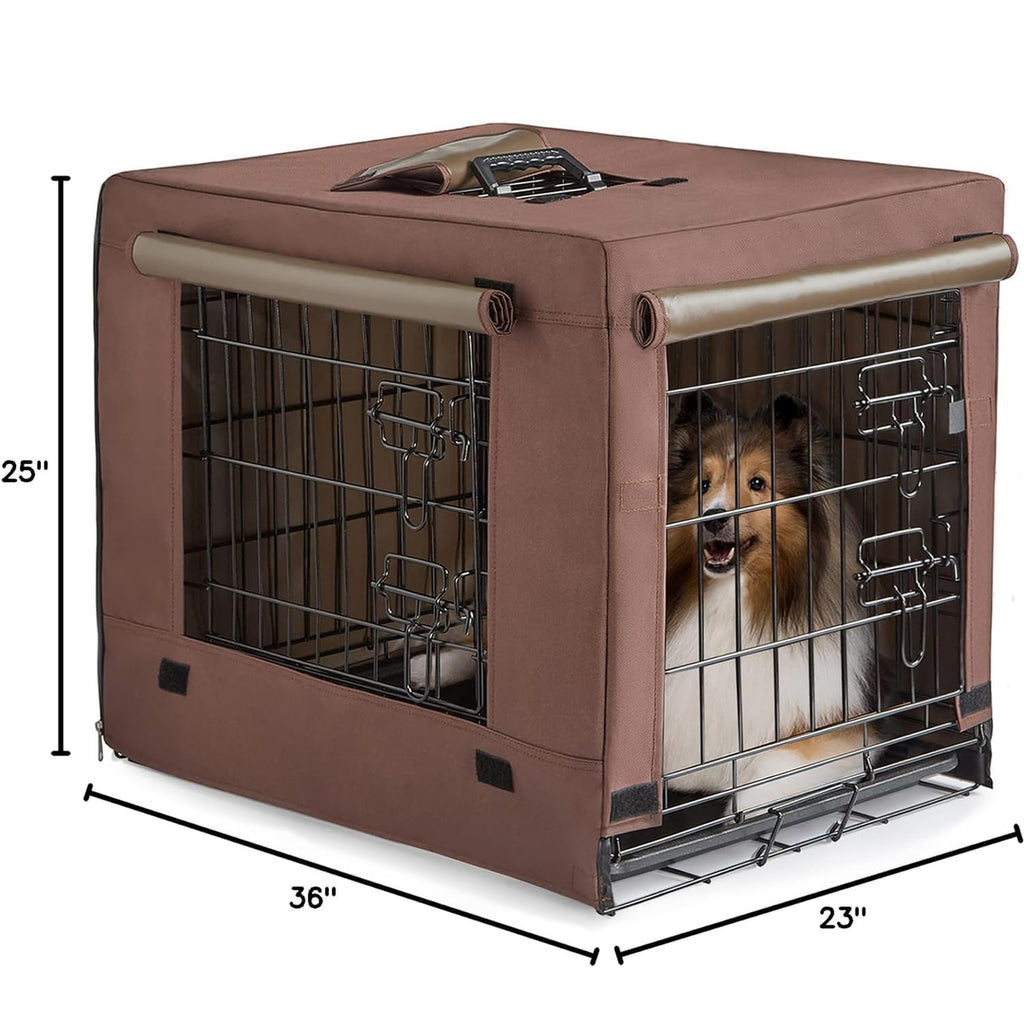 Brown Collapsible Metal Dog Crate Y371