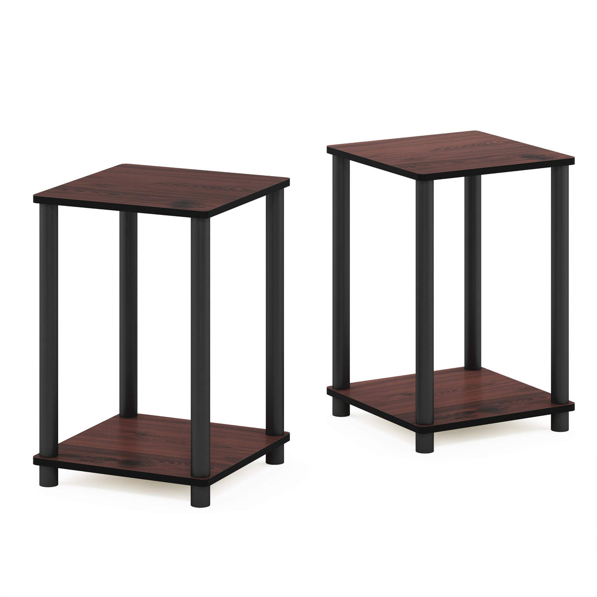 2-Tier Square Side Table Set of 2, Dark Cherry A233