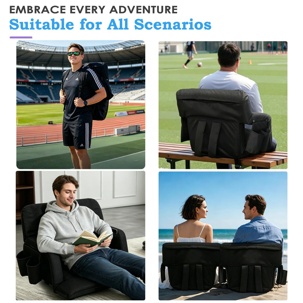 2 Pack Bleacher Seat with Back Support and Armrest G172