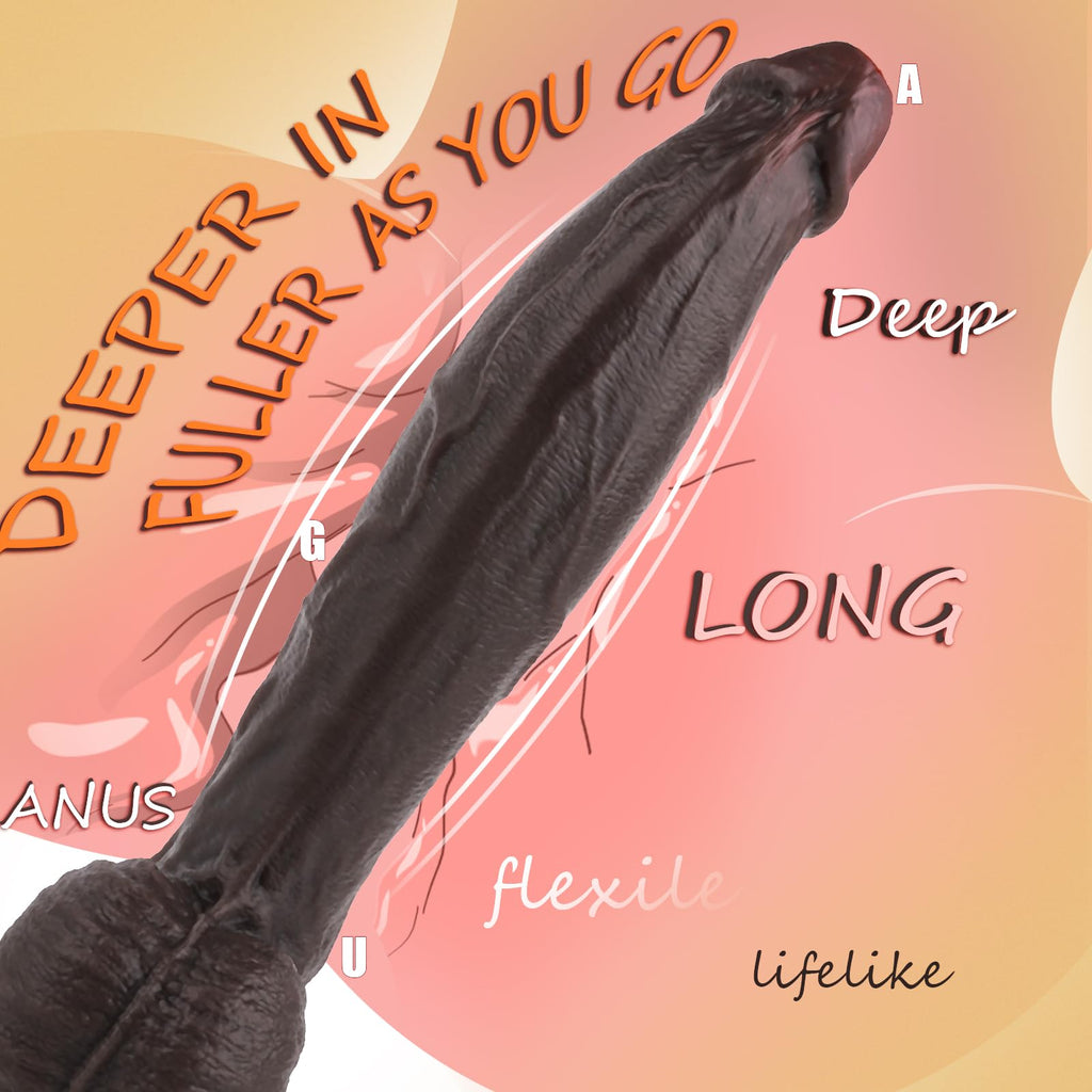11.6 Inch Black Silicone Dildo Z204