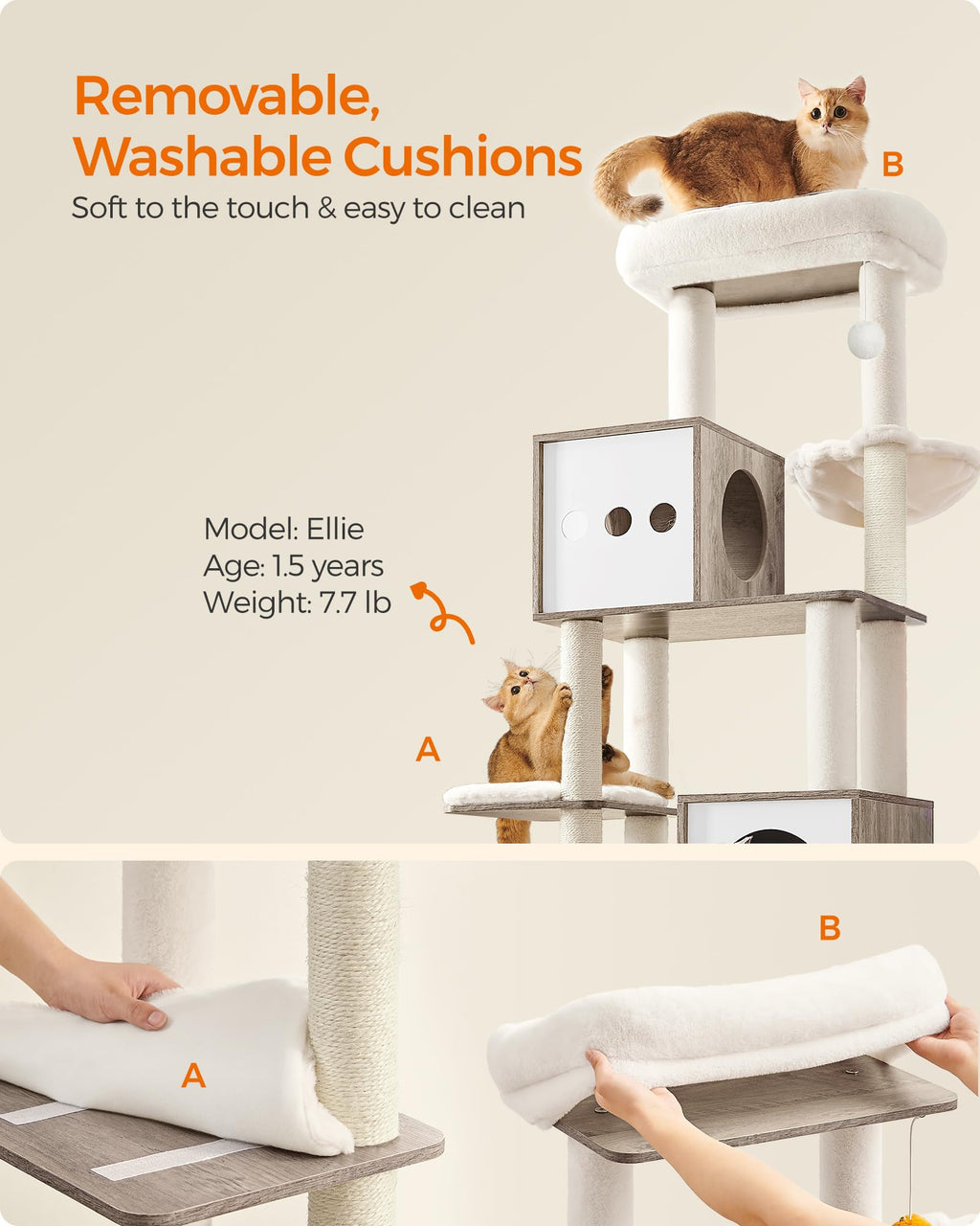 70.1-Inch Tall Cat Tree with Litter Box Enclosure P38900