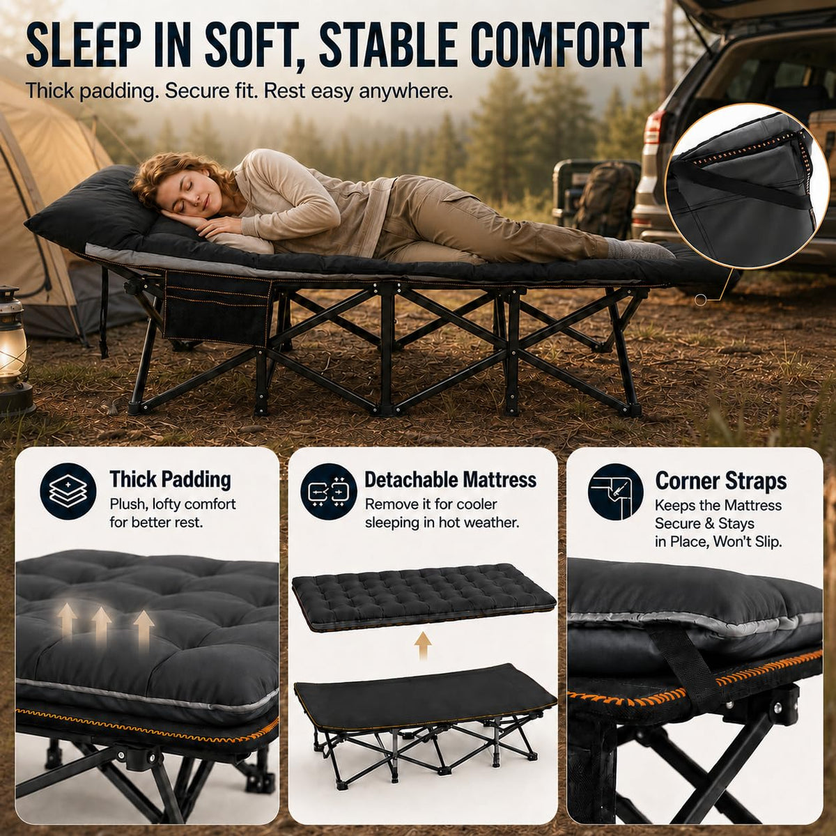 32'' XXL Oversized Camping Cot U3145