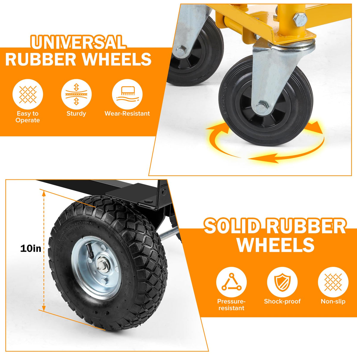 3 in 1 Convertible Hand Truck Dolly Cart with 10" Pneumatic Wheels, 1000LBS Capacity L7799