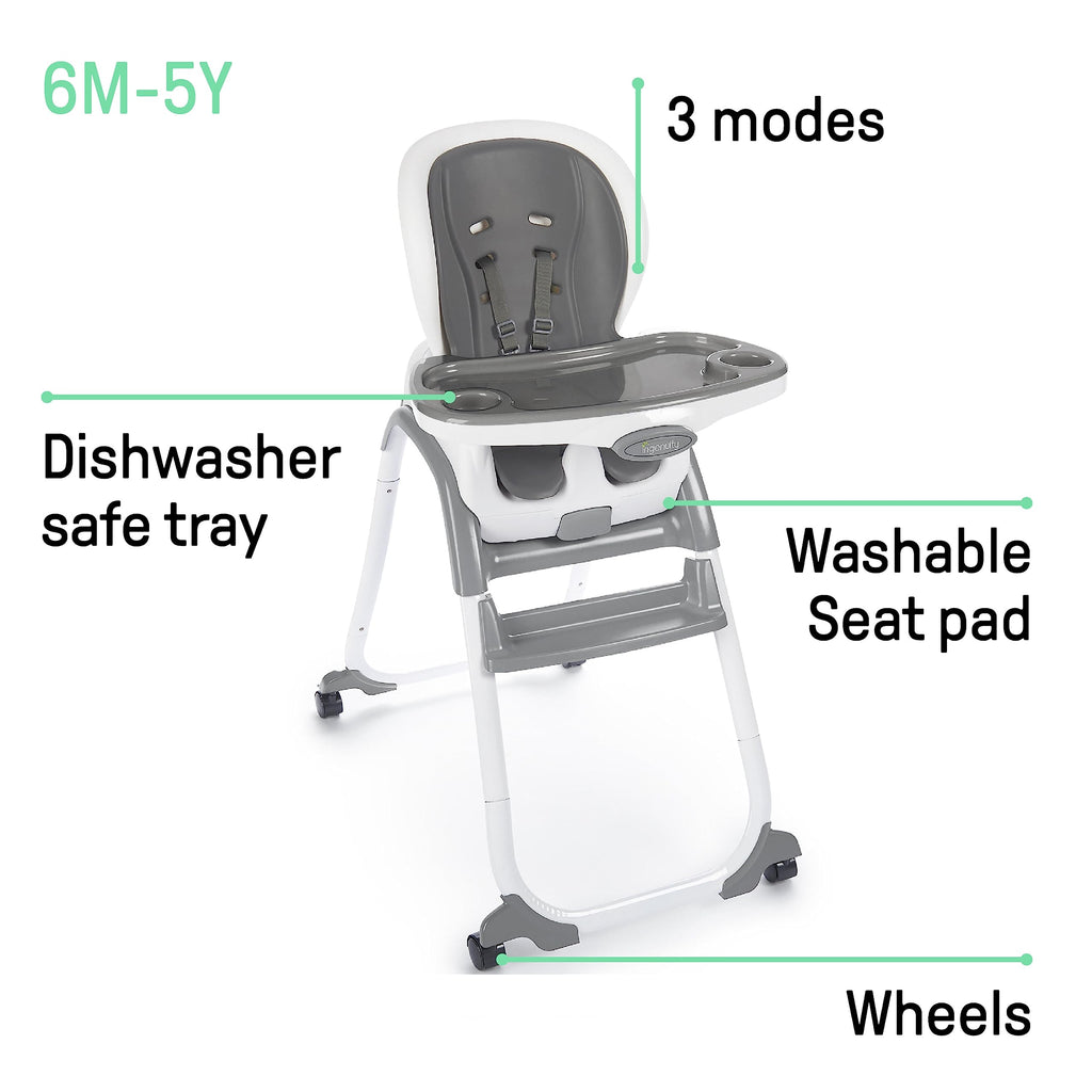3-in-1 High Chair Convertible to Booster Seat & Toddler Chair V8056