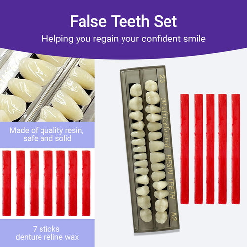 28 Pcs False Teeth Dentures Repair Kit L4145