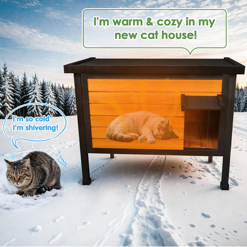 Outdoor Insulated Wooden Cat House Z13800