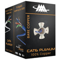 Cat6 Plenum Cable 1000Ft Bare Copper 23AWG Blue Q995