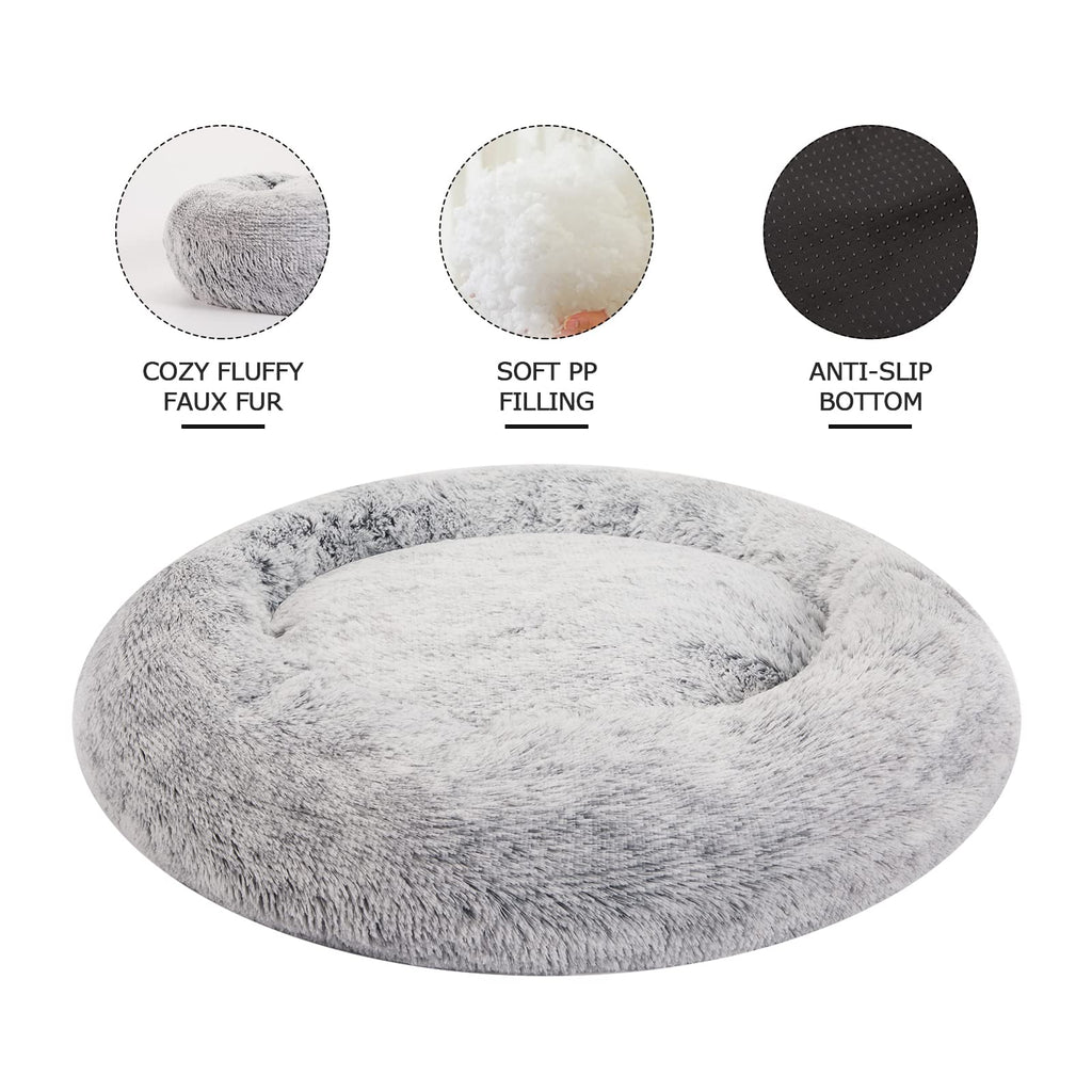 Dark Grey 36" Round Dog Bed S6875