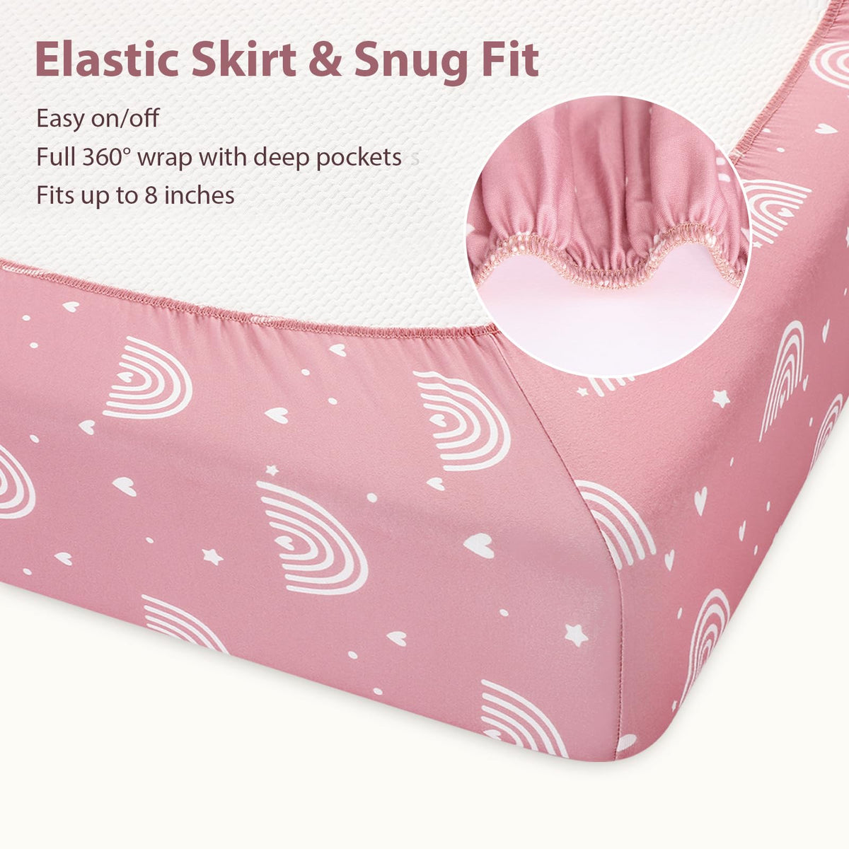 3 Pack Fitted Crib Sheets 52”x28” X913