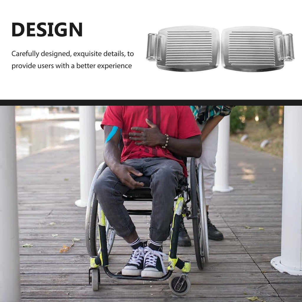 Heavy Duty Wheelchair Footrest Replacement Pair Aluminum Alloy N65118