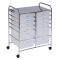 Rolling Craft Storage Cart, Clear, 12-Drawer H49824