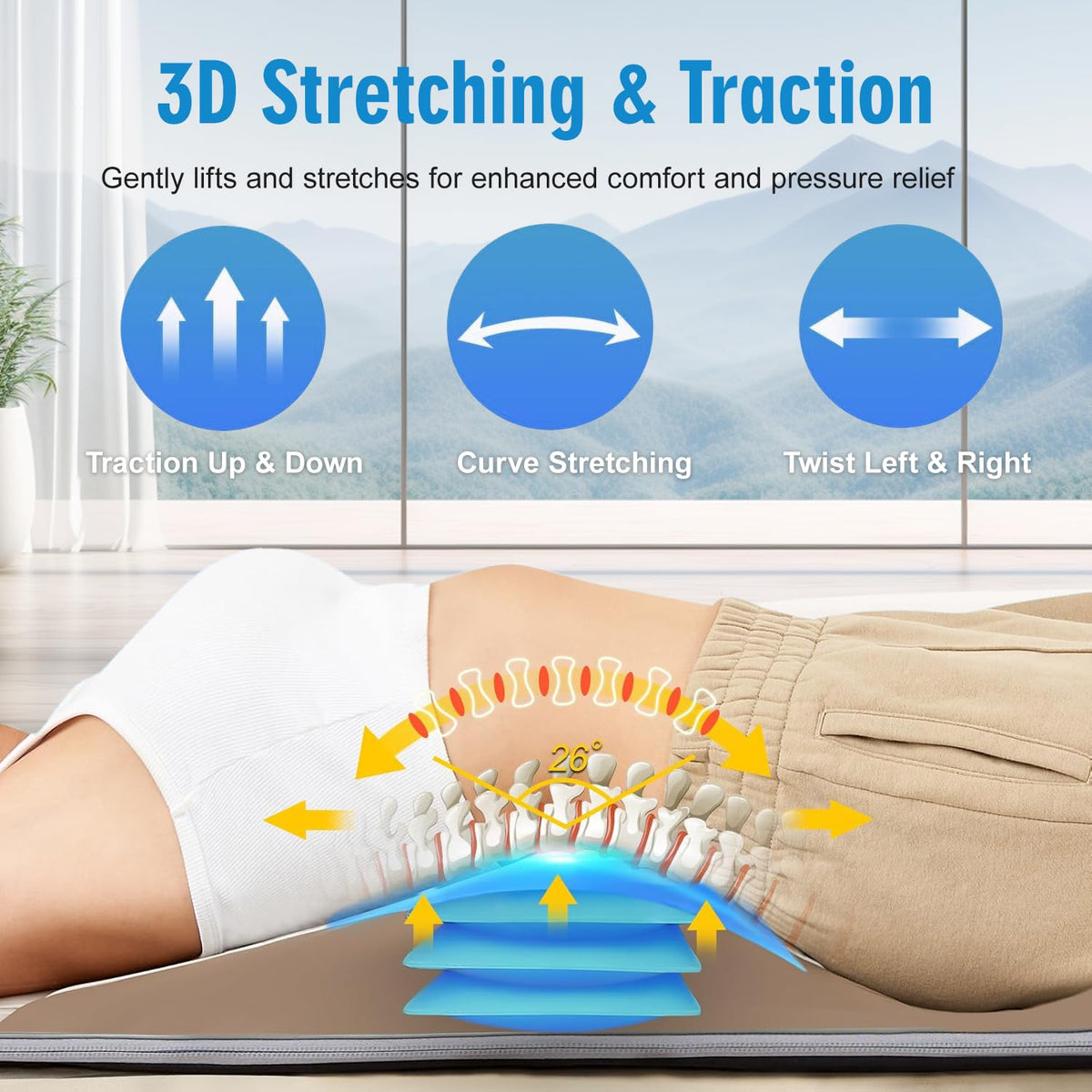 Full Body Massage Mat with Lumbar Pad & Headrest T3539