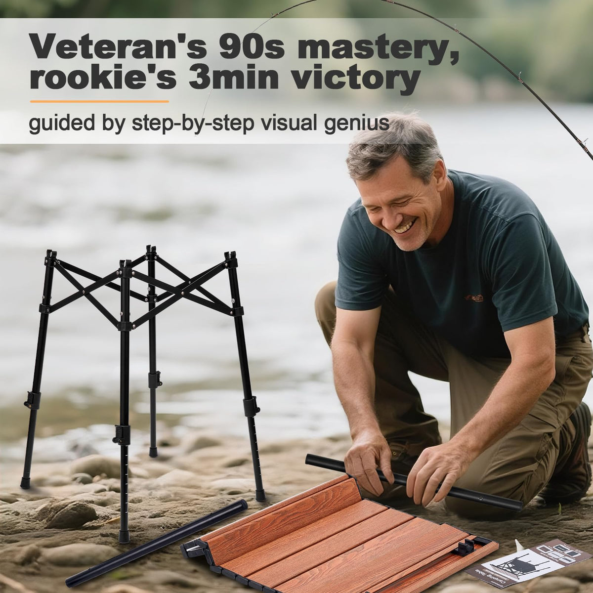 Portable Folding Camping Table Adjustable Height O1885