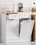 2 x 10 Gallon White Tilt Out Trash Cabinet with 2 Storage Drawer N22572