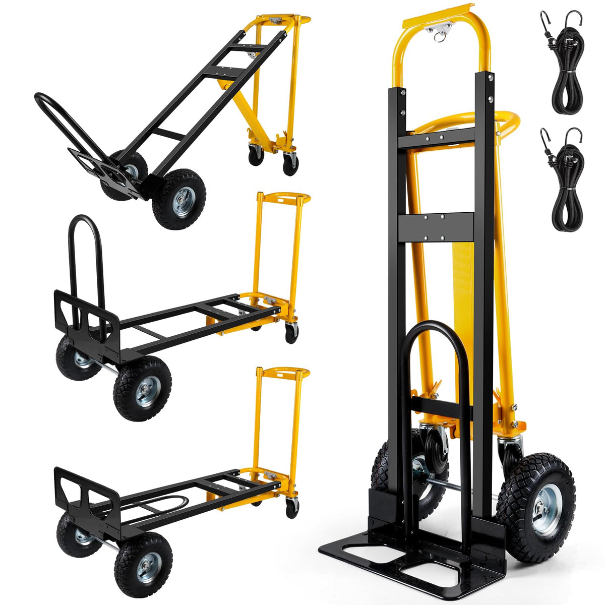 3 in 1 Convertible Hand Truck Dolly Cart with 10" Pneumatic Wheels, 1000LBS Capacity L7799