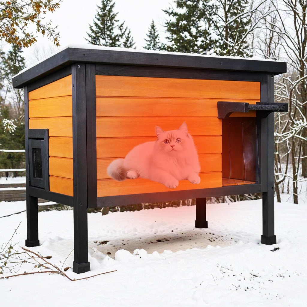 Outdoor Insulated Wooden Cat House Z13800