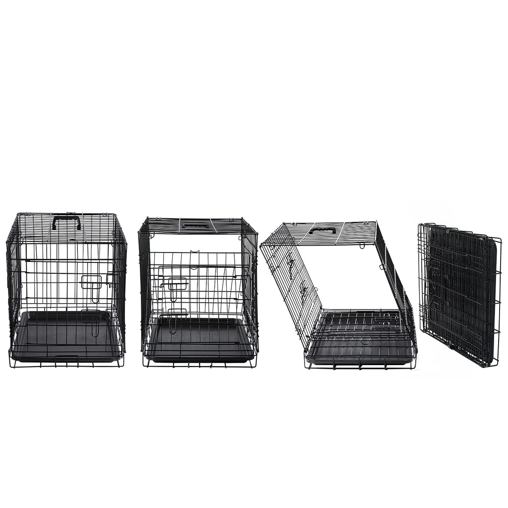 Brown Collapsible Metal Dog Crate Y371