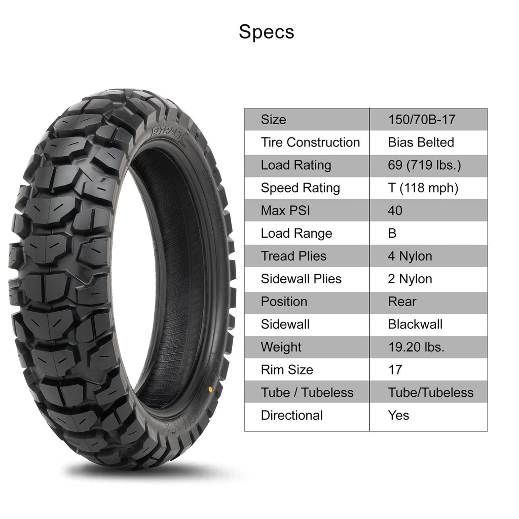 150/70B-17 Adventure Motorcycle Tire G110257