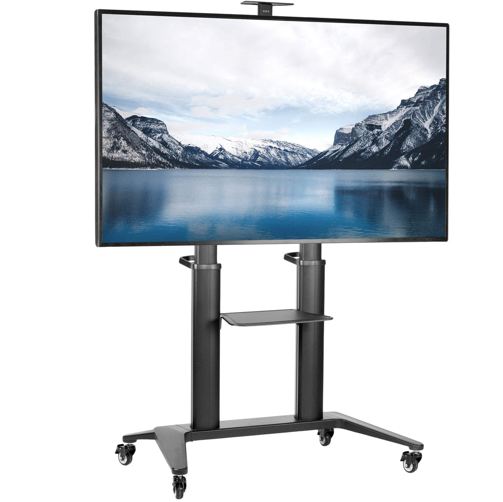Aluminum Mobile TV Cart for 32 to 120 inch Screens up to 308 lbs, Black I243748