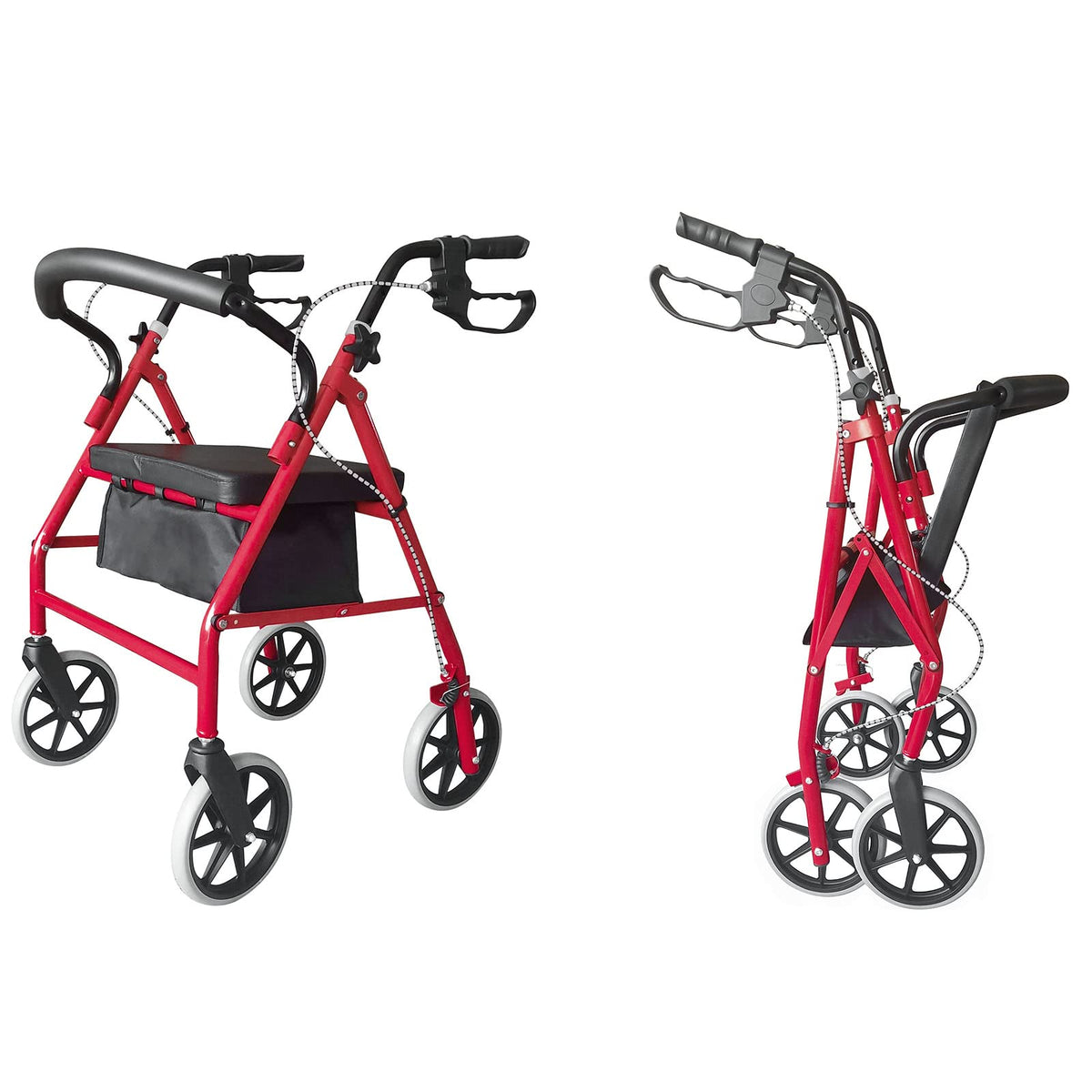 Red Rolling Walker with Seat D645