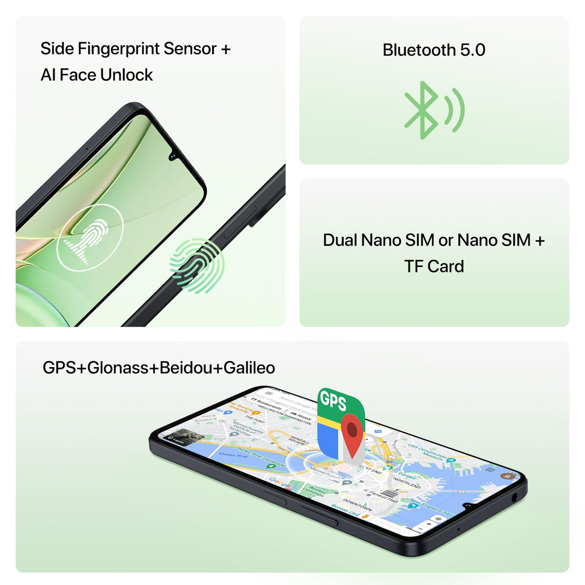 Unlocked Android 14 Smartphone 256GB Octa-Core 6.75" HD+ 5000mAh 4G Dual SIM J9310
