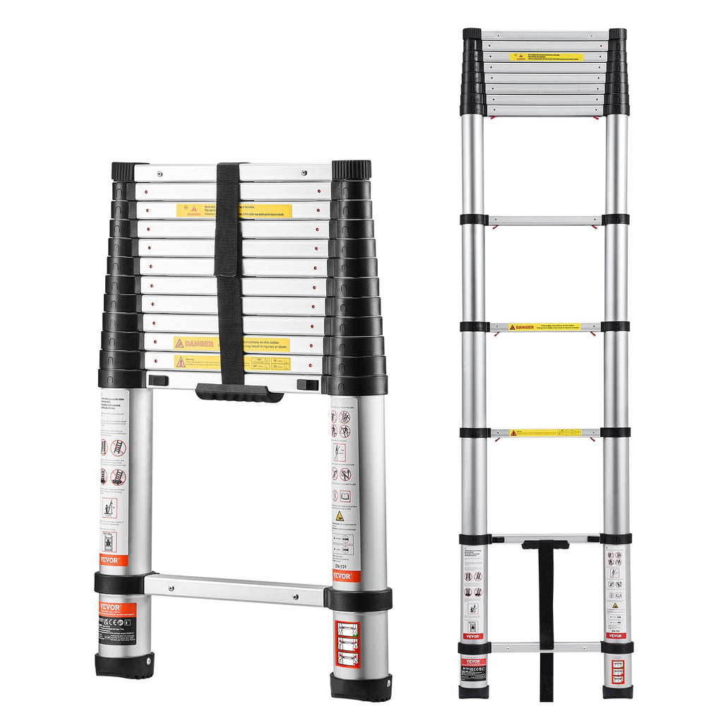 12.5ft Aluminum Telescoping Ladder 330LBS Q170077