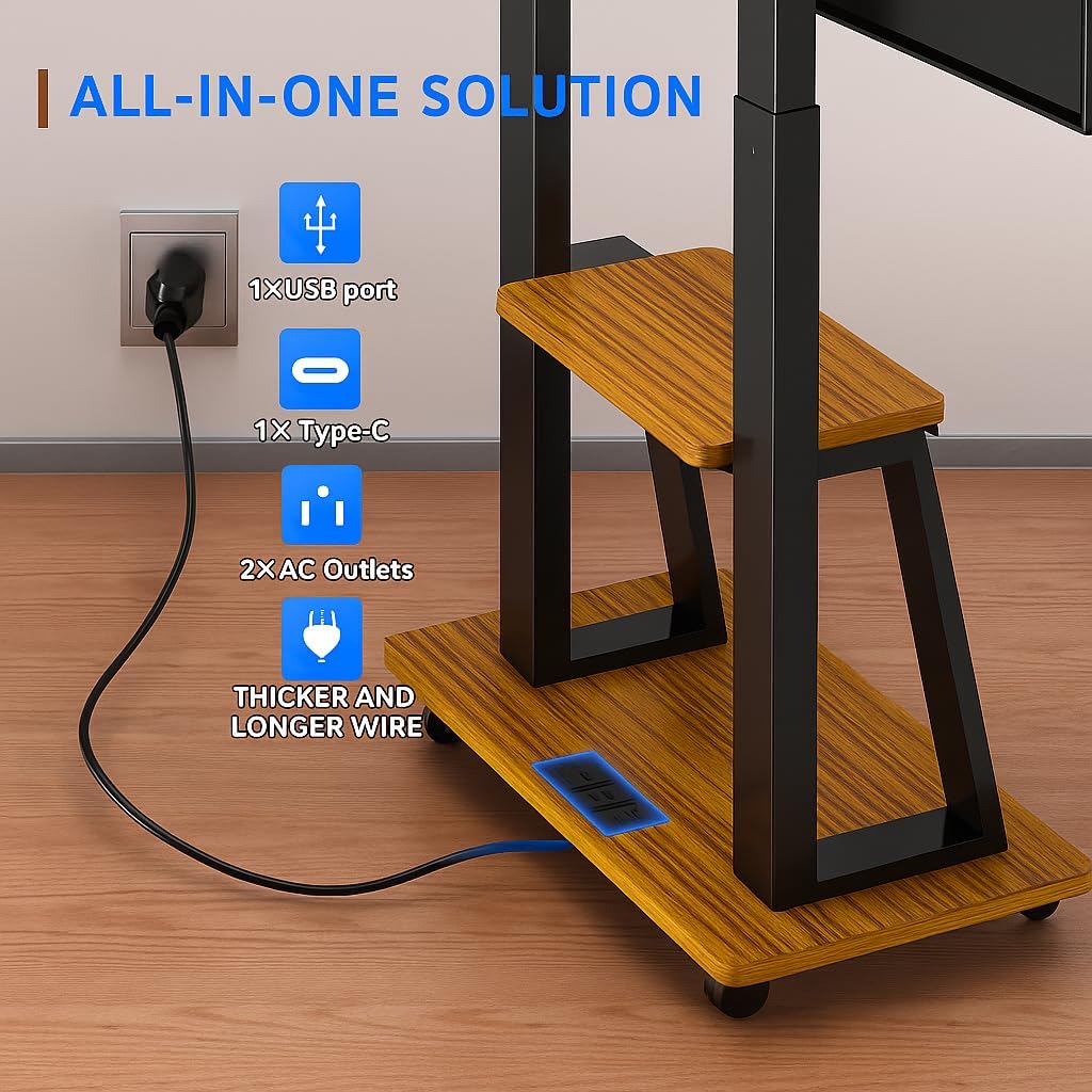 Rolling TV Stand for 32-80 Inch TVs A9129
