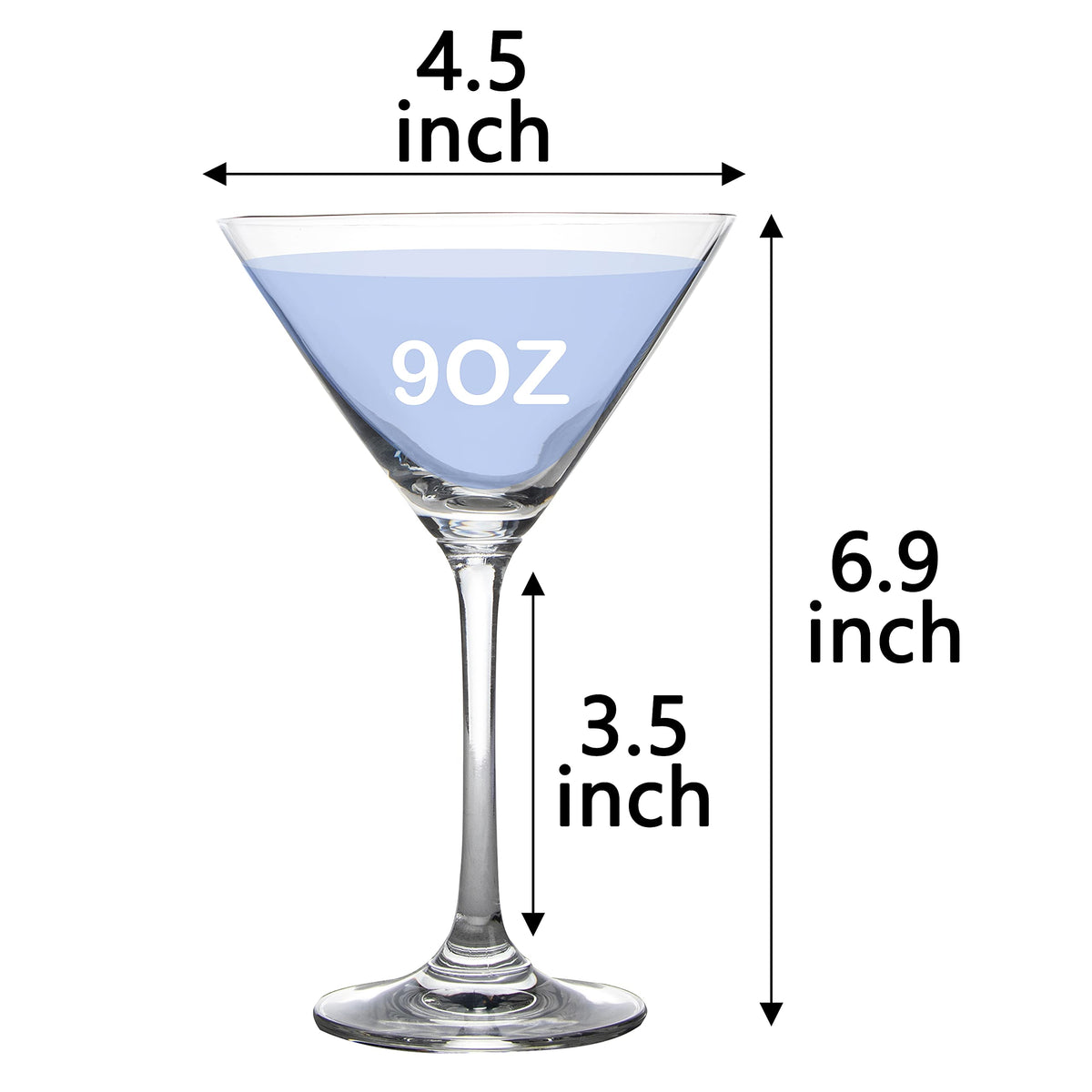 Clear 9 Ounce Set of 4 Martini Cocktail Glasses N59522