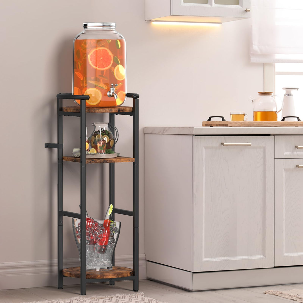 Wood Drink Dispenser Stand Q348