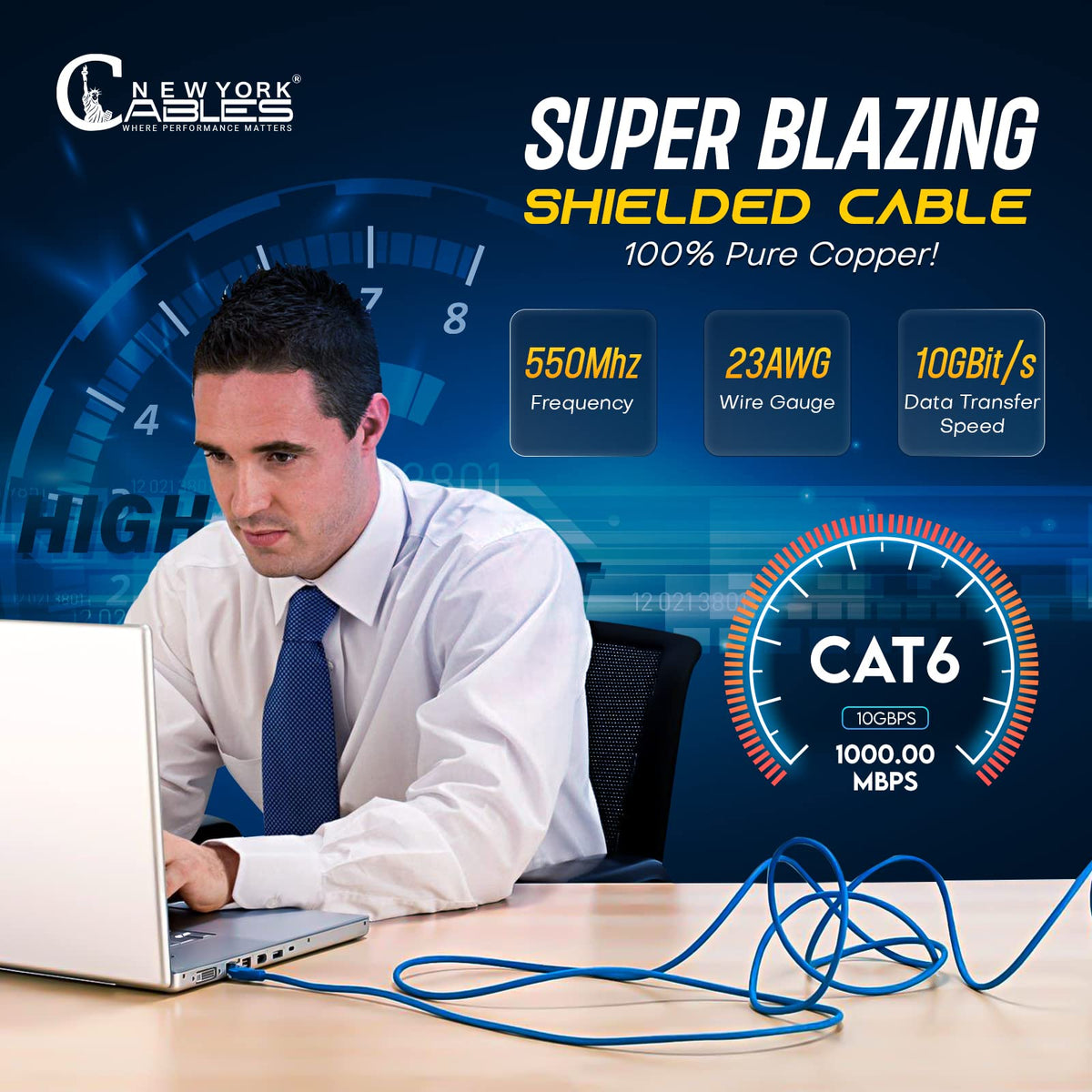 Cat6 Shielded Plenum Cable 1000FT Solid Bare Copper Ethernet Cable Q20213