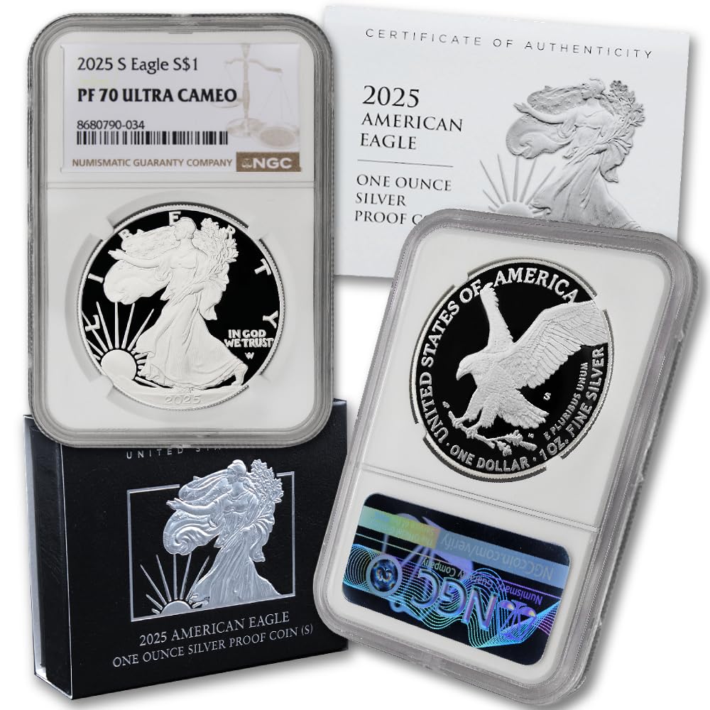 1 oz American Silver Eagle Coin PF-70 Ultra Cameo D3067