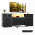 63 Inch 12 Drawer Black Dresser N1941
