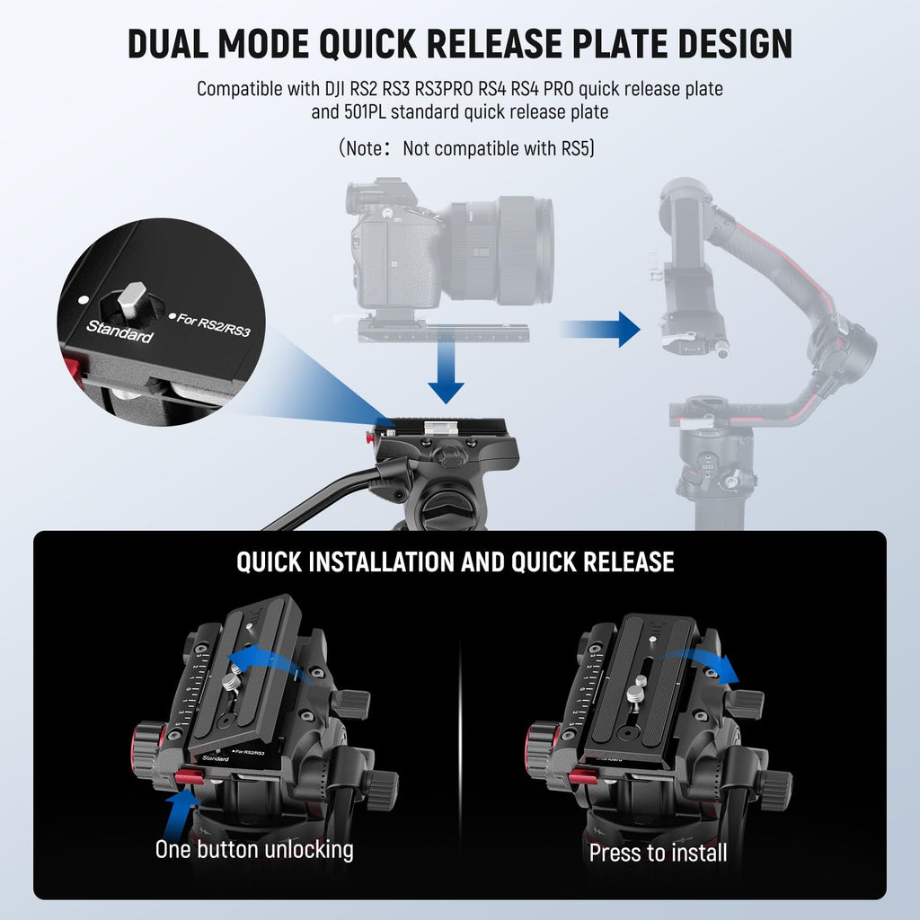 Carbon Fiber Video Camera Tripod with Fluid Head O6707