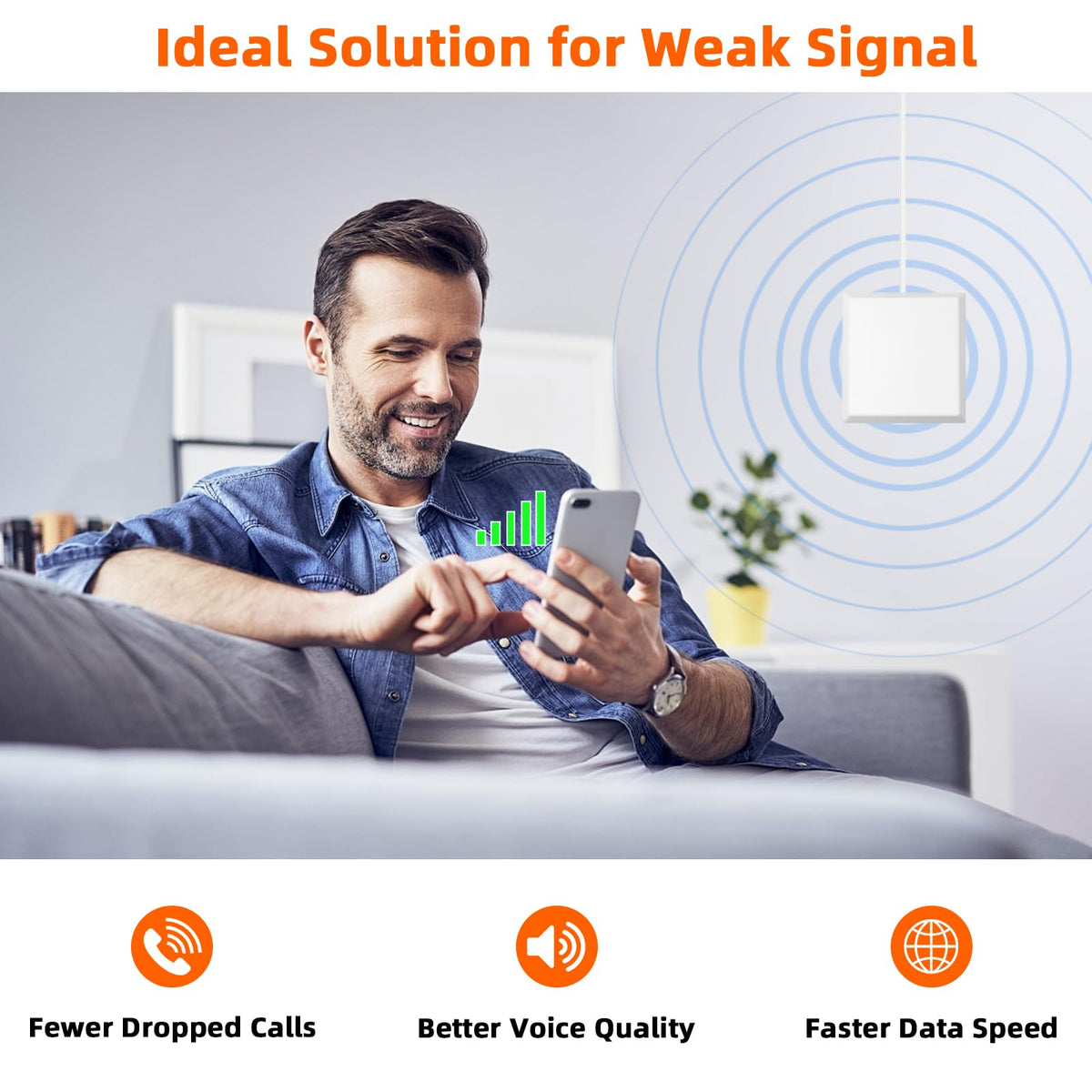Cell Phone Signal Booster for Home & Office Y87354
