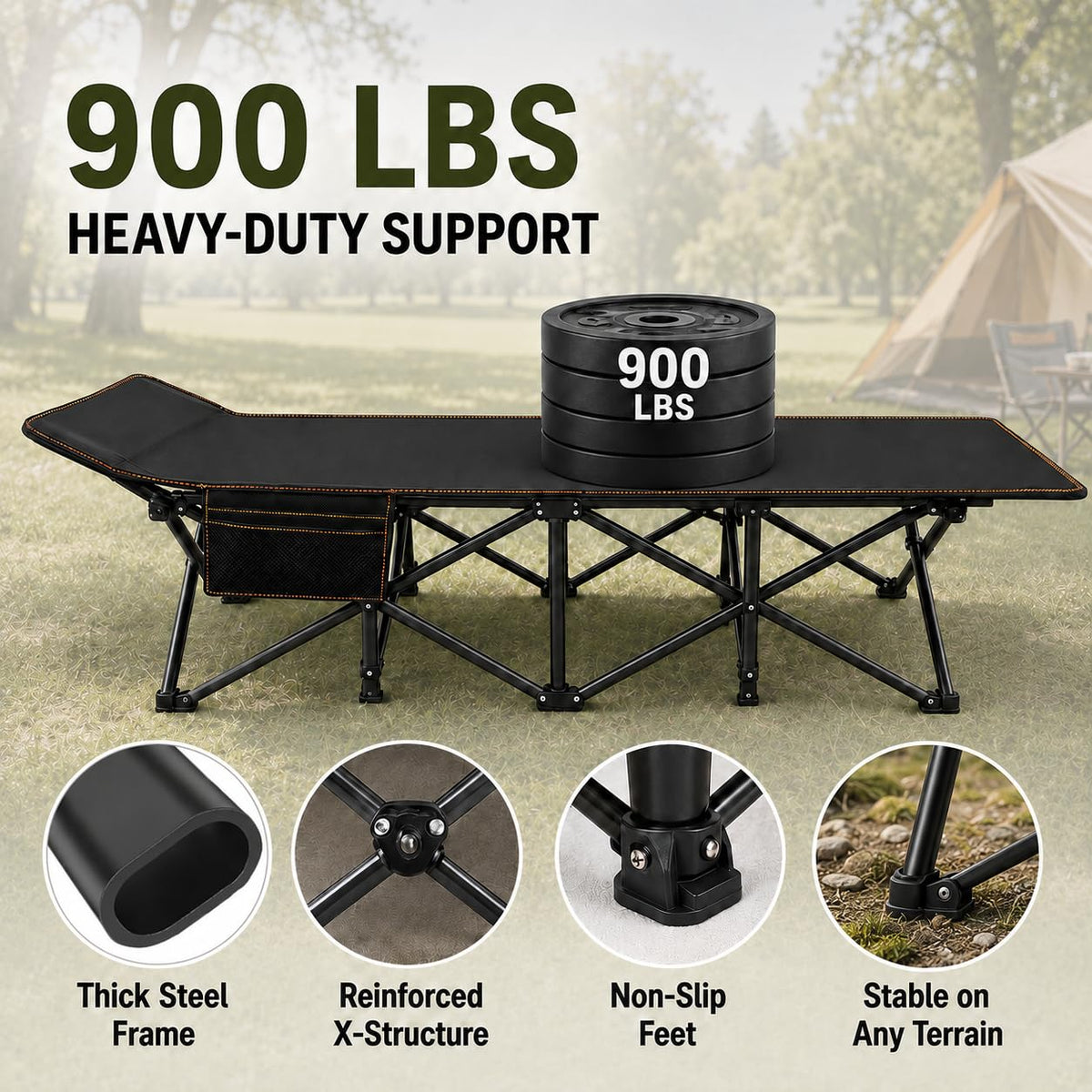 32'' XXL Oversized Camping Cot U3145