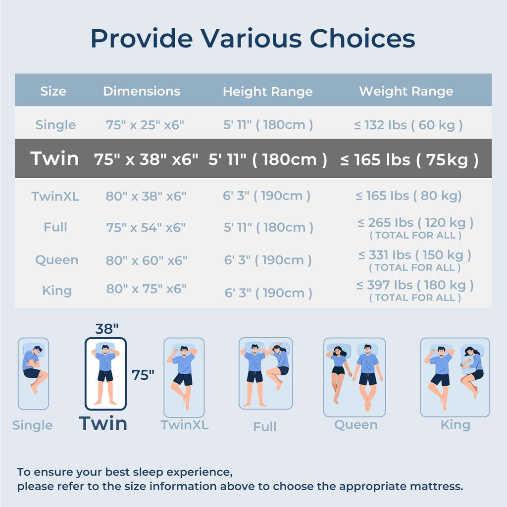Foldable Mattress Medium Twin Size V820943