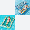 2 Pack Inflatable Pool Float Mat & 75" x 51" Tanning Pool Lounger P476608