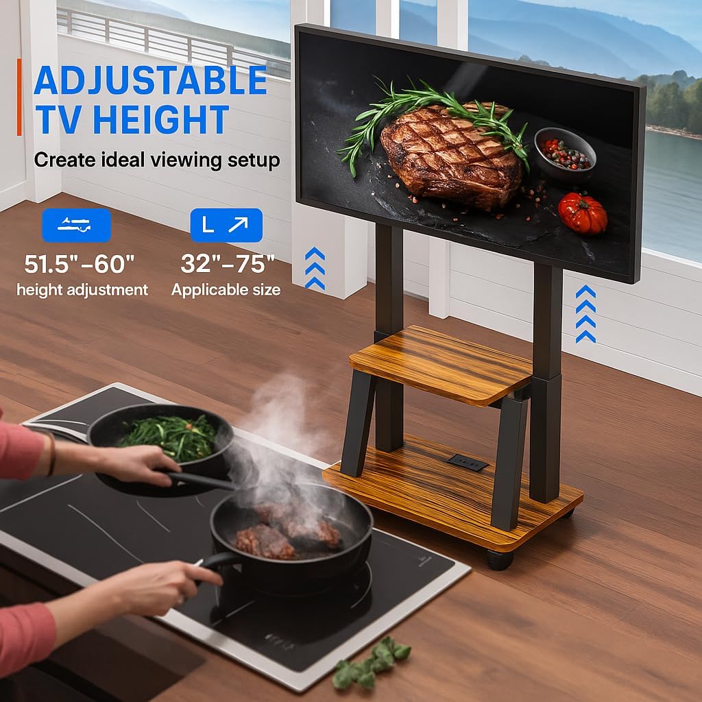 Rolling TV Stand for 32-80 Inch TVs A9129