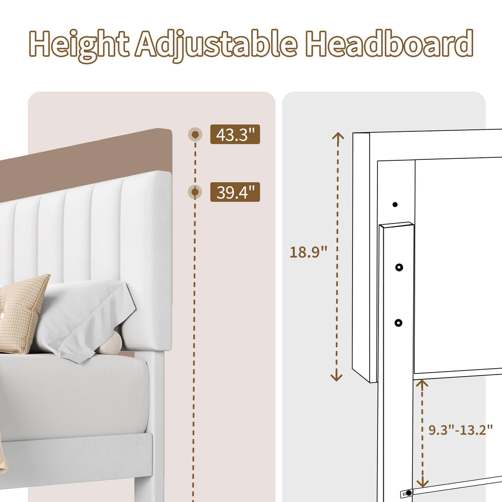 White Twin Size Upholstered Bed Frame D53026