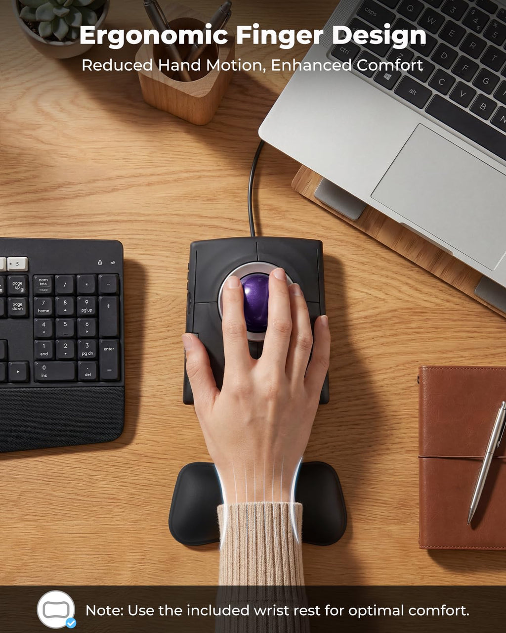 Wired Ergonomic Trackball Mouse Q355737