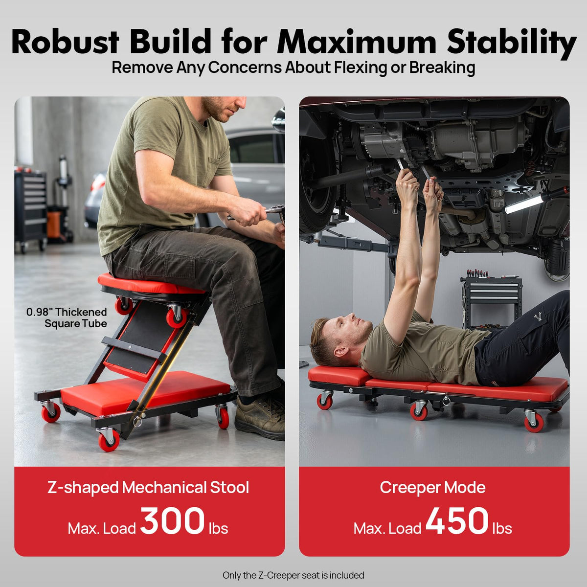 Heavy Duty 2 in 1 Z Creeper Seat M14636