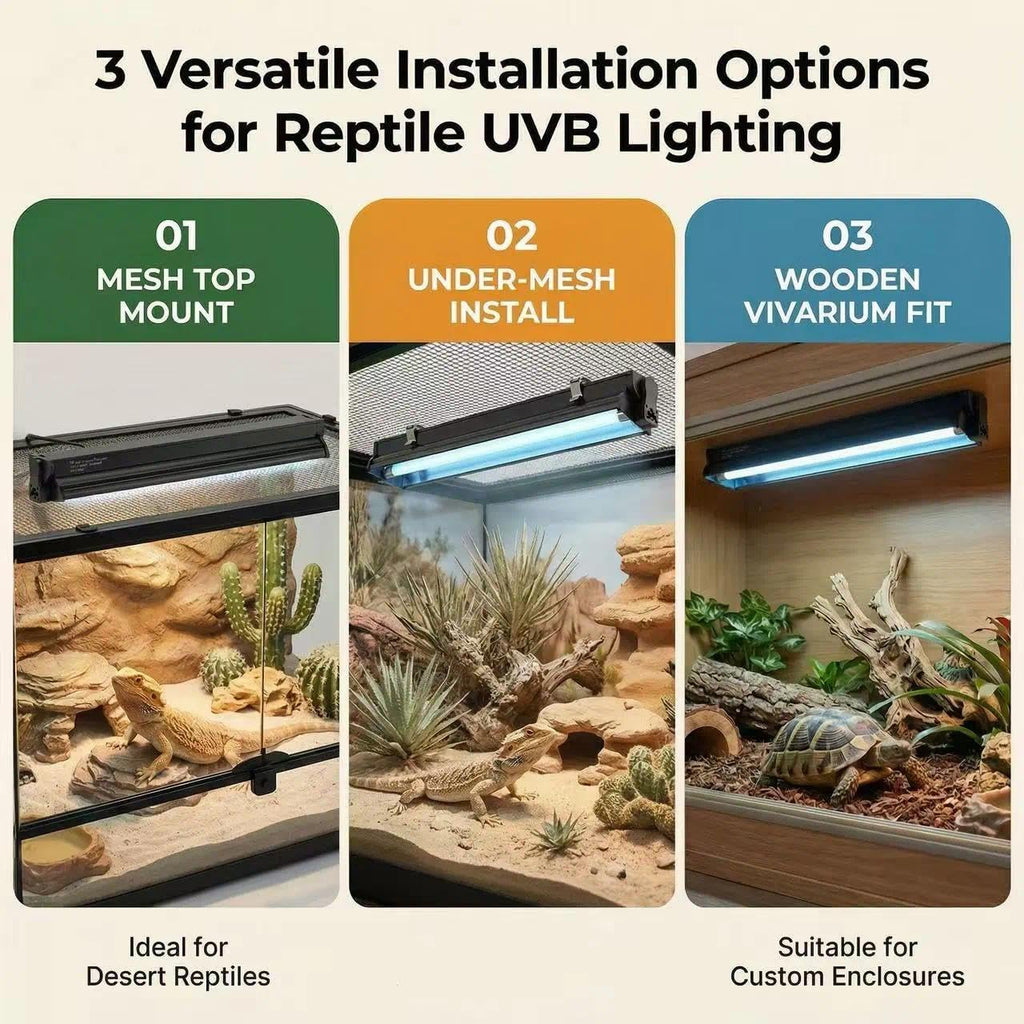 8W 10.0 12 Inch T5 UVB Reptile Light Fixture with Bulb C65838
