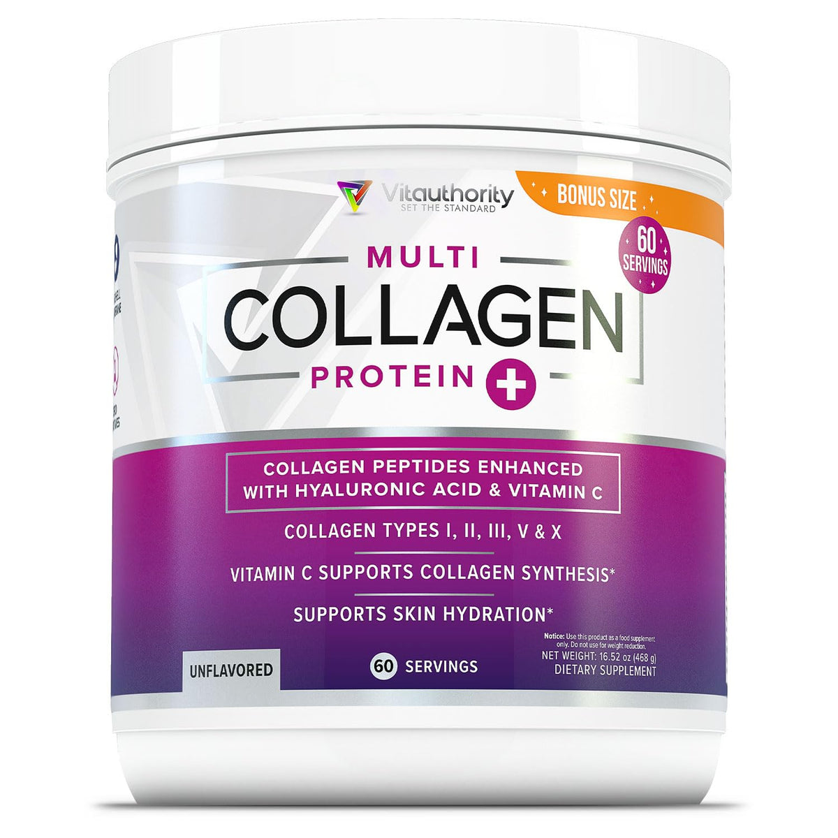 Unflavored Hydrolyzed Multi Collagen Peptides Powder 60 Servings Z800