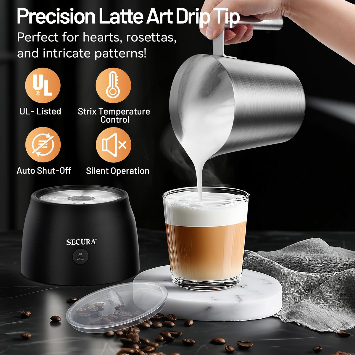 17oz Stainless Steel Hot & Cold Milk Frother D967